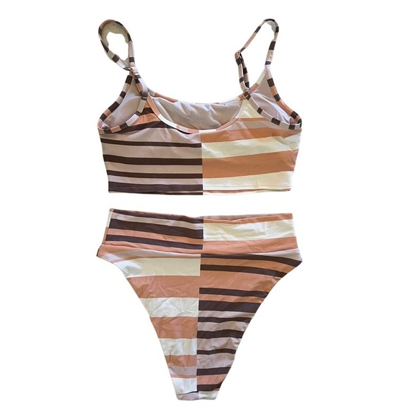 Arie color blocked bikini high waisted cheeky bottoms and tank - Picture 4 of 6